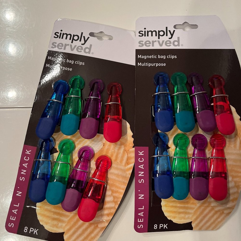 Magnetic Chip Clips (2‎ packs of 8 clips / total of 16 clips (new)